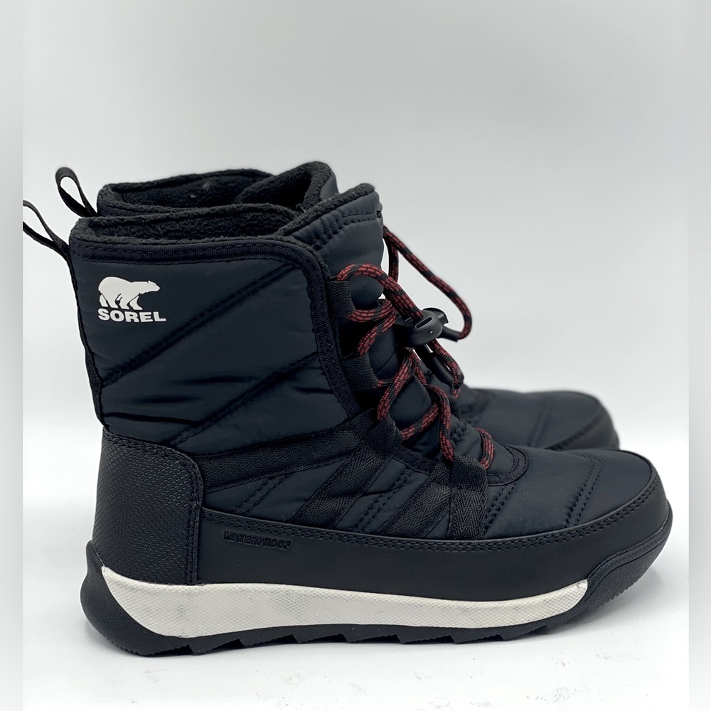 Sorel Black and Burgundy Kids Snow Boots